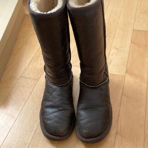 Tall Brown Leather Uggs